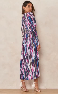 Long Sleeve Midi Dress In Multicolour Print -UK Skirt Sales 2023 2022 09 13 Tom Shree Jenerique11344