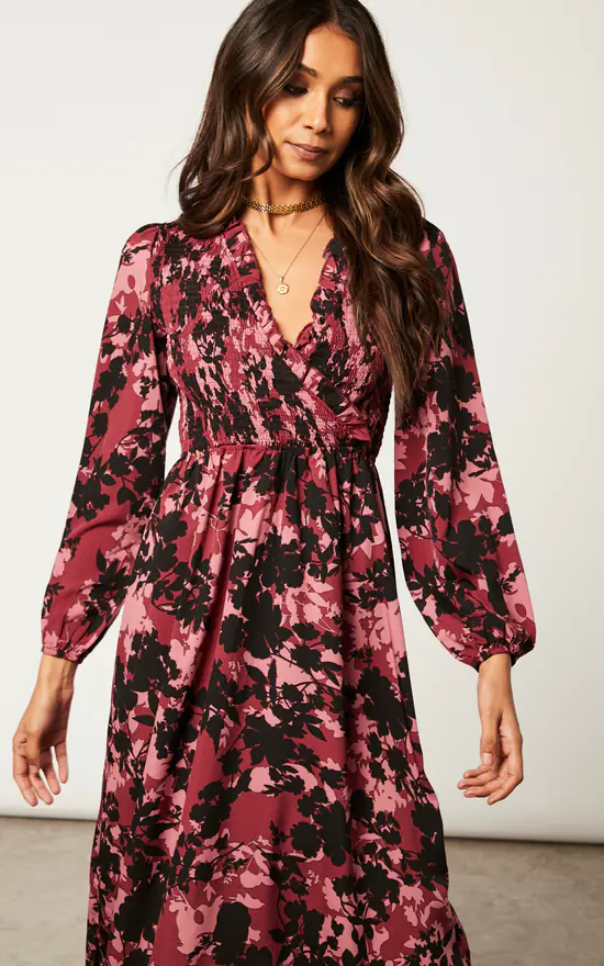 Shirred Bust Wrap Midi Dress 5 Shirred Bust Wrap Midi Dress - Image 3
