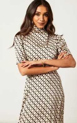 Cowl Neck Midi Dress With Angel Sleeve -UK Skirt Sales 2023 2022 09 27 Jen Shree BlueVanilla2442