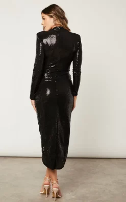 Forever Buzy Sequin Wrap Midi Dress In Black 9 Forever Buzy Sequin Wrap Midi Dress In Black -UK Skirt Sales 2023 2022 09 30 Jen Meg Jenerique 10 1
