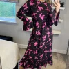 Long Sleeves Pink Floral Print Midi Dress -UK Skirt Sales 2023 2022 10 26 Sasha Danna50
