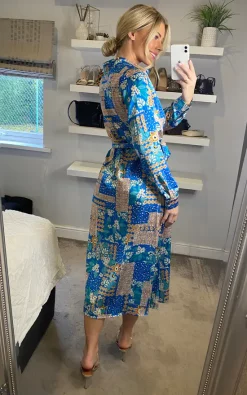 Shirt Dress Long Sleeves And Button Through In Patchwork Print -UK Skirt Sales 2023 2022 10 26 Sasha Danna9