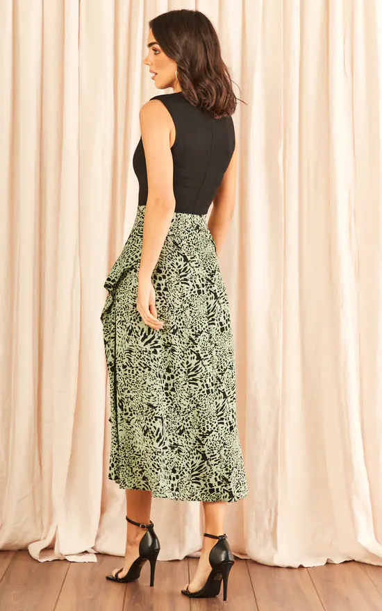 AX Paris Black 2 In 1 Padded Shoulder Midi Dress 4 AX Paris Black 2 In 1 Padded Shoulder Midi Dress - Image 2