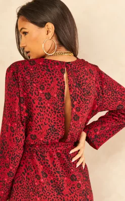 Red Leopard Print Long Sleeve Maxi Dress -UK Skirt Sales 2023 2022 11 16 Tom Julia IndiaGray 2 3