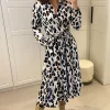 White Leopard Printed Maxi Shirt Dress -UK Skirt Sales 2023 2023 01 06 Mollie LoveSunshine107