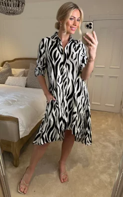 Apricot Cream Zebra Oversized Shirt Dress -UK Skirt Sales 2023 2023 02 01 Sasha Apricot64