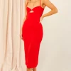 Bardot Cut Out Midi Dress In Red 2 Bardot Cut Out Midi Dress In Red -UK Skirt Sales 2023 2023 02 10 Jen Mollie Bardot39981