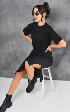 Short Sleeve Oversized Midi T Shirt Dress In Black 8 Short Sleeve Oversized Midi T Shirt Dress In Black -UK Skirt Sales 2023 2023 03 15 Tom Mollie VM 8