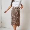 Brown Zebra Print Midi Wrap Skirt -UK Skirt Sales 2023 21 02 21 frontrow0792