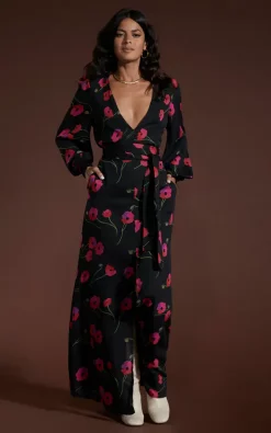 Mariela Dress In Poppies On Black -UK Skirt Sales 2023 22 DL SQ 25 11 20221974