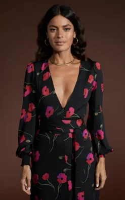 Mariela Dress In Poppies On Black -UK Skirt Sales 2023 22 DL SQ 25 11 20222076