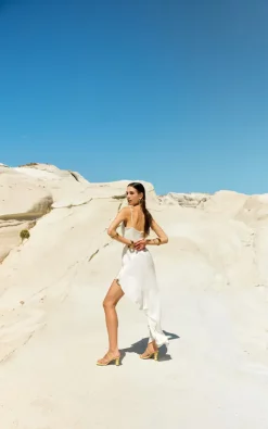 Bardot Cami Midi Dress With Ruffled Hem In White -UK Skirt Sales 2023 58406DB 27