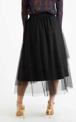 Louche Bertin Tulle Midi Skirt -UK Skirt Sales 2023 BERTIN BLACK XMAS AW22 78886