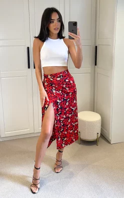 Multicolour Print Midi Wrap Skirt -UK Skirt Sales 2023 D.anna Mollie 22 09 20225