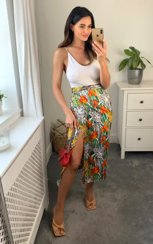 Animal Floral Mixed Print Wrap Midi Skirt -UK Skirt Sales 2023 D.anna naomi 11.05.2220