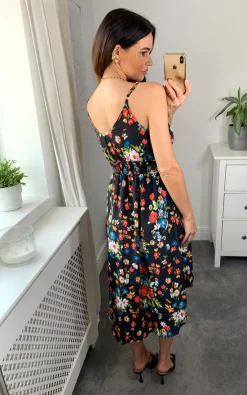 Cami Midi Smock Dress In Mulcolour Floral Print -UK Skirt Sales 2023 D.anna naomi 20.06.2260
