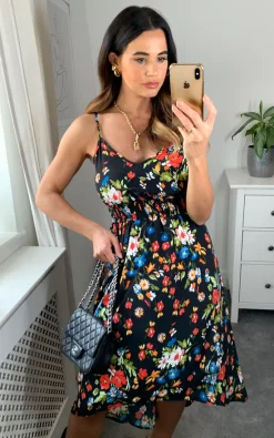 Cami Midi Smock Dress In Mulcolour Floral Print -UK Skirt Sales 2023 D.anna naomi 20.06.2264