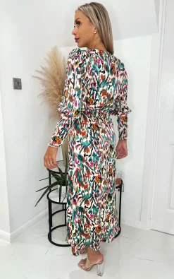 AX Paris Multi Colour Printed Wrap Top Midi Dress 7 AX Paris Multi Colour Printed Wrap Top Midi Dress -UK Skirt Sales 2023 DA1552MULTI3