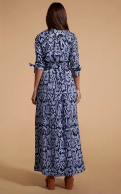Dove Dress In Blue On Black Snake -UK Skirt Sales 2023 DL 01 SQ 09 02 2023 4360