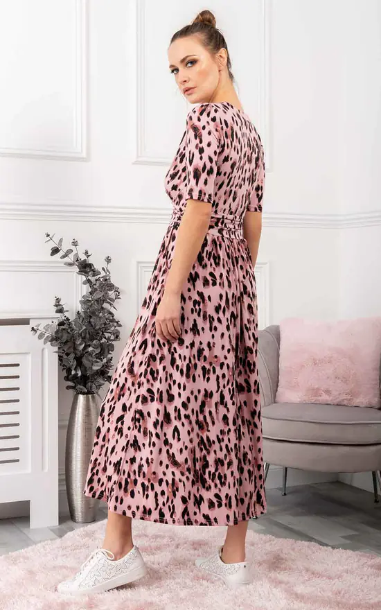 Coleen Jersey Maxi Dress, Pink Abstract 4 Coleen Jersey Maxi Dress, Pink Abstract - Image 2