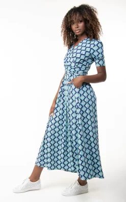 Jolie Moi Coleen Printed Jersey Maxi Dress, Green Geo -UK Skirt Sales 2023 FD621133 Green Geo 2