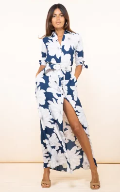 Dove Dress In Navy Bloom