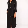 Maxi Shirt Dress In Black 1 Maxi Shirt Dress In Black -UK Skirt Sales 2023 IMG 5296 copy