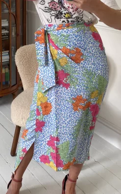 Tropical Leopard Midi Wrap Skirt In Multicolour -UK Skirt Sales 2023 IMG 9755 1