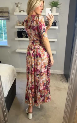 Jolie Moi Akayla Printed Jersey Maxi Dress, Orange Multi -UK Skirt Sales 2023 JolieMoi Sasha 11 08 2219