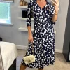 Jolie Moi Sylvie Wrap Collar Dress, Navy Floral -UK Skirt Sales 2023 Joliemoi sasha 23.06.2215