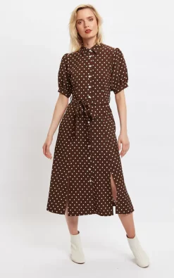 Louche Mollie Pretty Woman Print Midi Shirt Dress