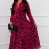 Brielle Long Sleeve Shirt Maxi Dress Pink Leopard 2 Brielle Long Sleeve Shirt Maxi Dress Pink Leopard -UK Skirt Sales 2023 SI7336D3