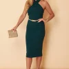 Morgan Emerald Halter Neck Midi Dress 1 Morgan Emerald Halter Neck Midi Dress -UK Skirt Sales 2023 SI7388B 4
