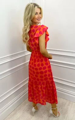 Boho Venezia Midi Dress Orange/Pink Bubble -UK Skirt Sales 2023 WhatsApp Image 2022 07 20 at 11.40.41 AM