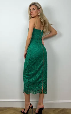 Vesper Arden Emerald Green Lace Midi Dress -UK Skirt Sales 2023 arden green 3 1