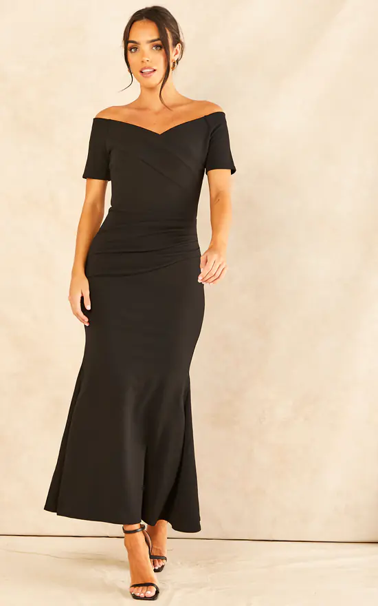 Bardot Off Shoulder Maxi Dress Black 3 Bardot Off Shoulder Maxi Dress Black