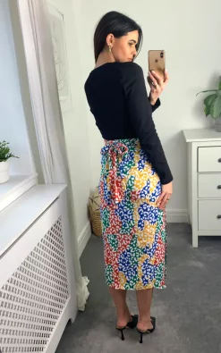 Multicolored Block Leopard Midi Wrap Skirt -UK Skirt Sales 2023 d.anna naomi 17.02.2264