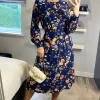 Multi Navy Floral Long Sleeve Tea Dress 2 Multi Navy Floral Long Sleeve Tea Dress -UK Skirt Sales 2023 izabel sasha 22 09 202220