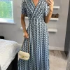 Genesis Wrap Front Maxi Dress, Light Blue -UK Skirt Sales 2023 joliemoi sasha 20.04.220