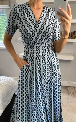 Genesis Wrap Front Maxi Dress, Light Blue -UK Skirt Sales 2023 joliemoi sasha 20.04.222