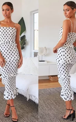 Capri White & Black Polka Dot Dress -UK Skirt Sales 2023 unnamed