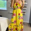 Yumi Oversized Floral Maxi Dress In Yellow -UK Skirt Sales 2023 yumi sasha 20.04.2226