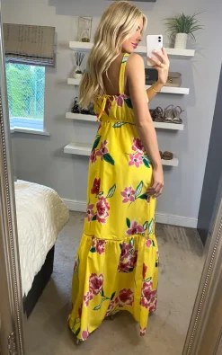 Yumi Oversized Floral Maxi Dress In Yellow -UK Skirt Sales 2023 yumi sasha 20.04.2229