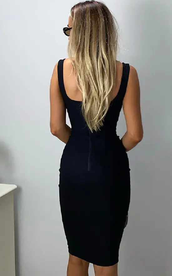 Vesper Zada Black Bodycon Pencil Dress 5 Vesper Zada Black Bodycon Pencil Dress - Image 3